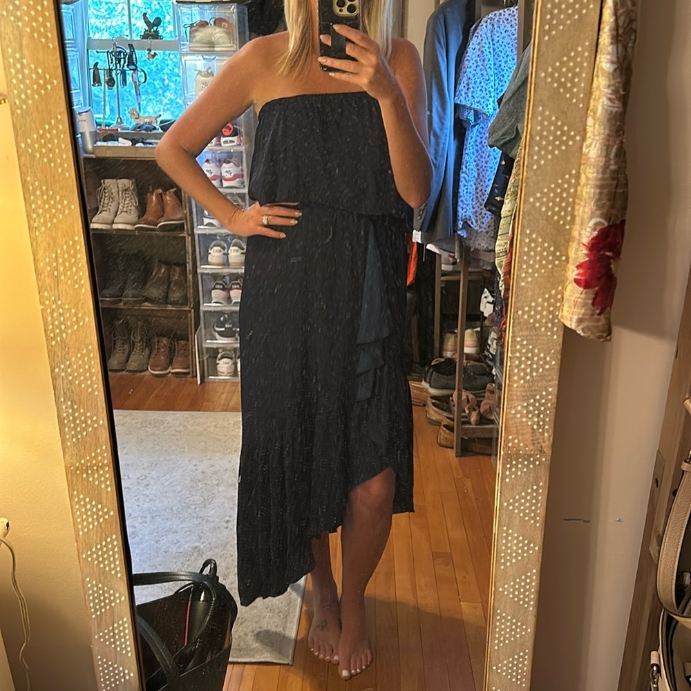 NWT naked zebra M strapless high low dress